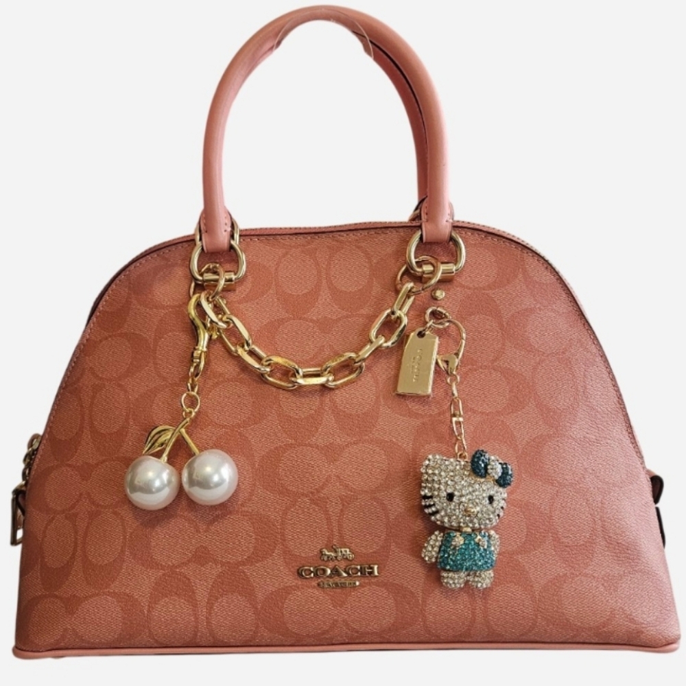 Coach KATY Satchel in Signature Design - Blush Pink Color - EUC